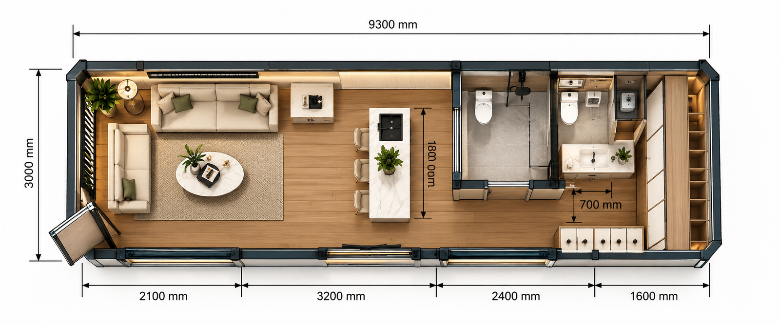 D2 Combination Cabin Floor Plan